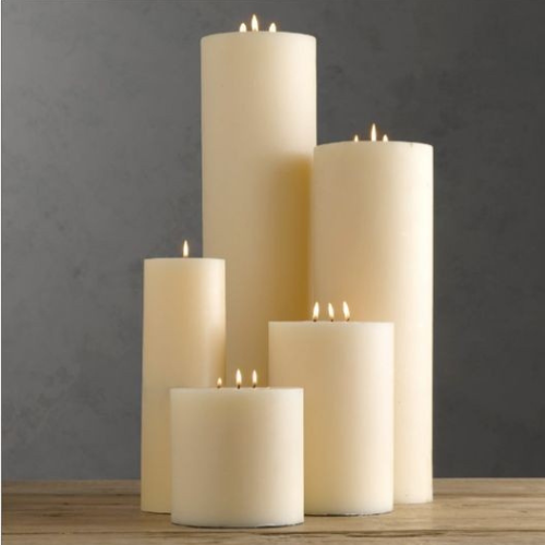 Grande bougie cylindrique d’Intérieur – 19 cm – Lot de 2 – Cire mixte