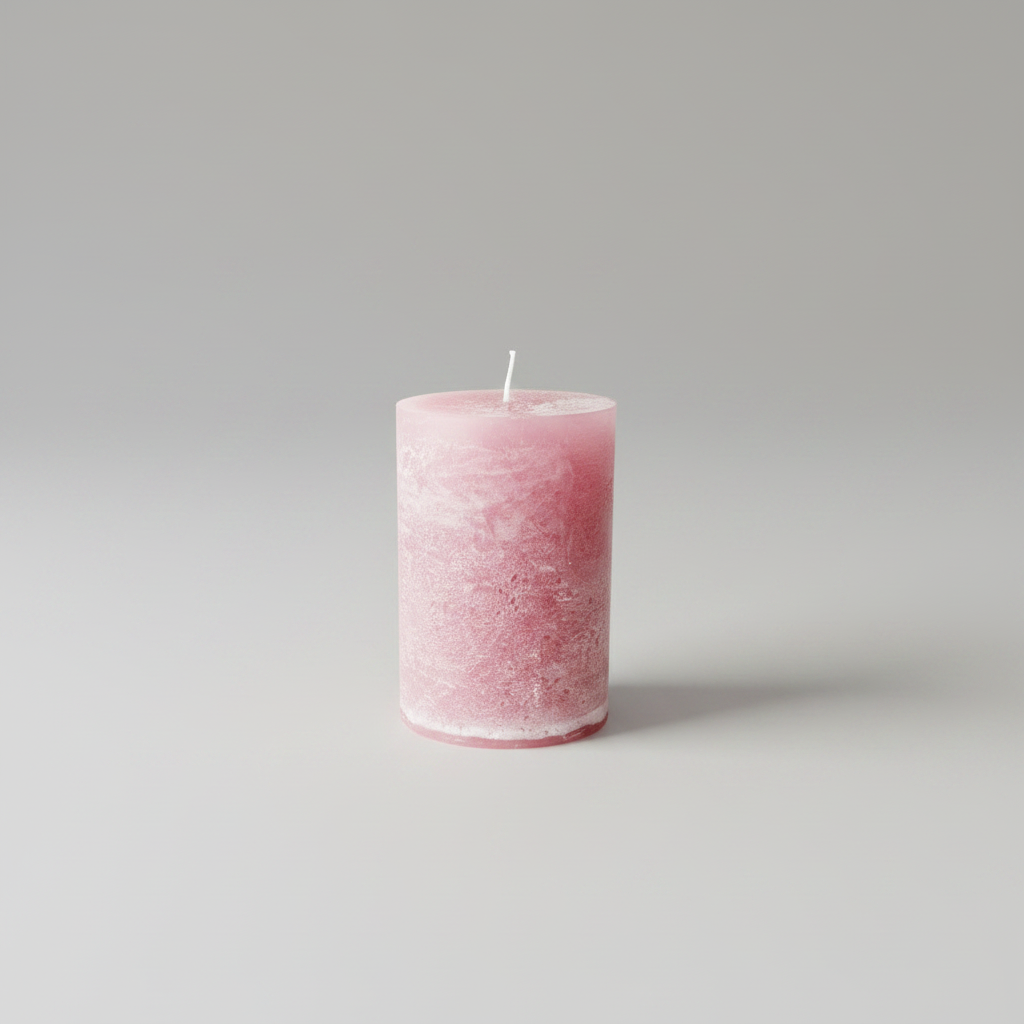 Bougie pour espaces intérieures de couleur rose poudrée