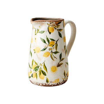 Carafe en grès - Motif citron - LEMONA