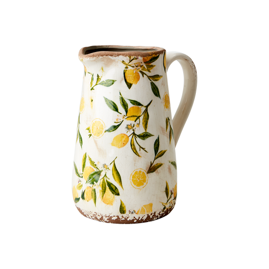 Stoneware carafe - Lemon pattern - LEMONA