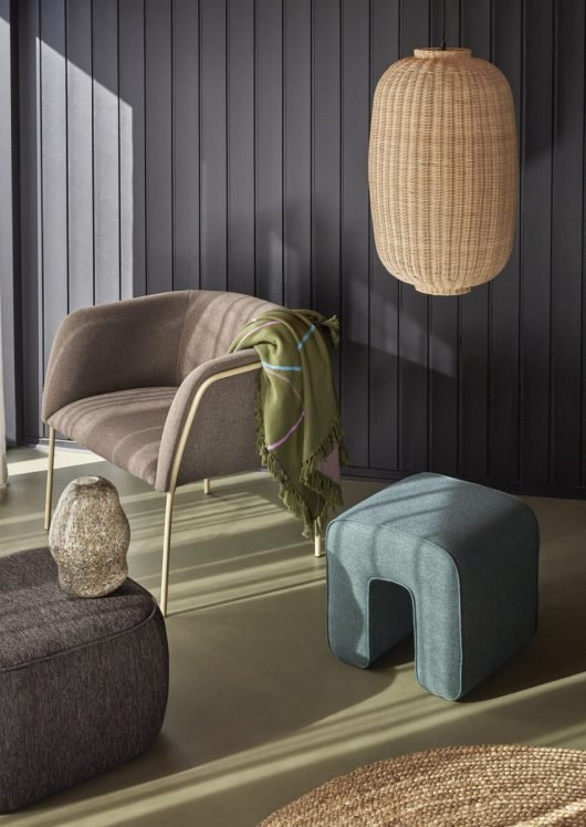 Chand – Abat - jour ovale en rotin naturel & cordon tressé noir - Koddel.com