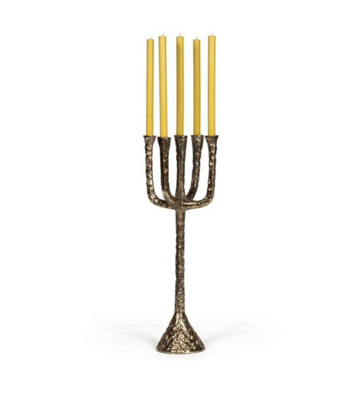 Grand chandelier 5 branches en laiton H64 cm - Koddel.com