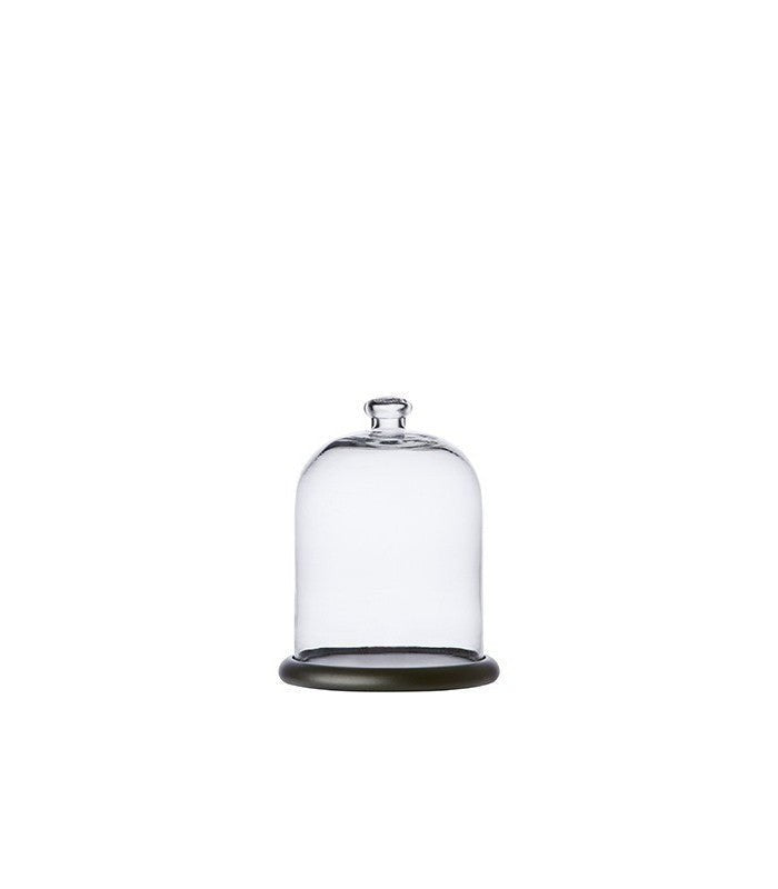 Cloche en verre avec support en bois ARLO - H18 cm à H38 cm - Koddel.com