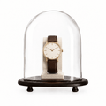 Cloche ovale en verre soufflé avec socle bois - Élégance et mise en valeur de créations - Koddel.com