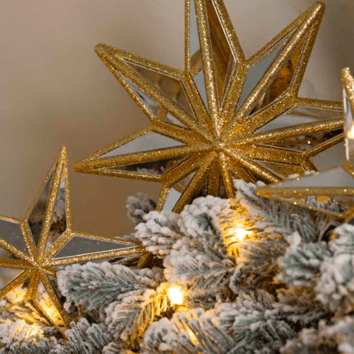 Grande étoile miroir dorée – 8 branches – 27 cm - Koddel.com