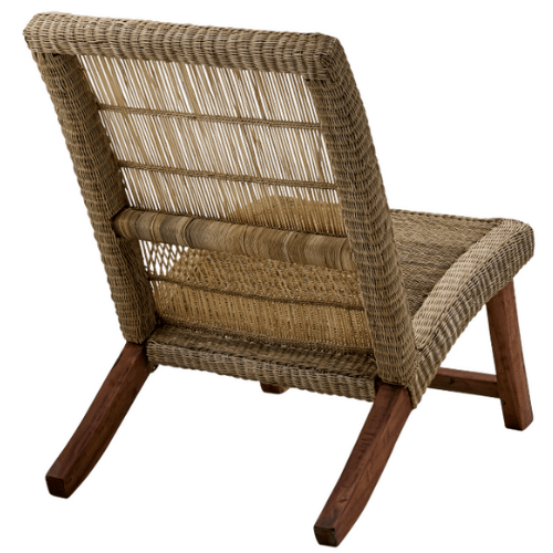Fauteuil lounge artisanal rotin et bois - Koddel.com