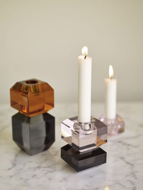 Bougeoir en verre bicolore - Gem - Koddel.com