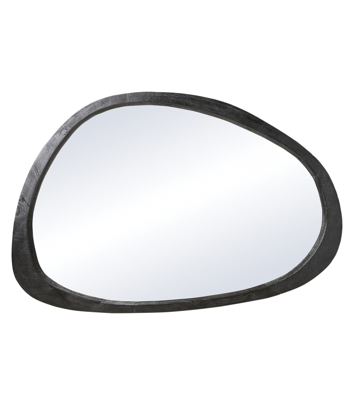 Grand miroir bois de manguier noir H80 cm - Koddel.com