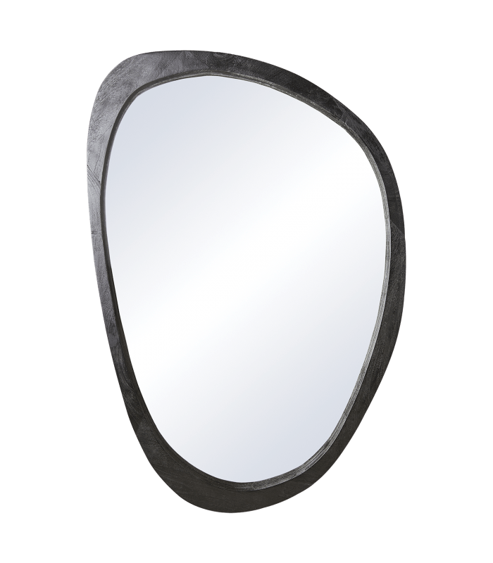Grand miroir bois de manguier noir H80 cm - Koddel.com