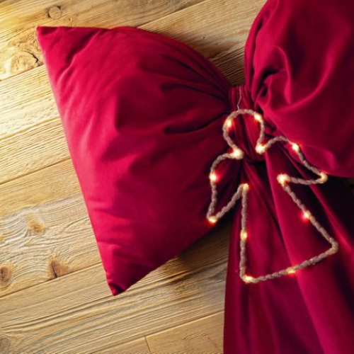 Grand nœud en velours rouge - Décoration de Noel