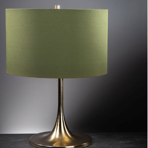 Tulip lamp in satin brass and large shade