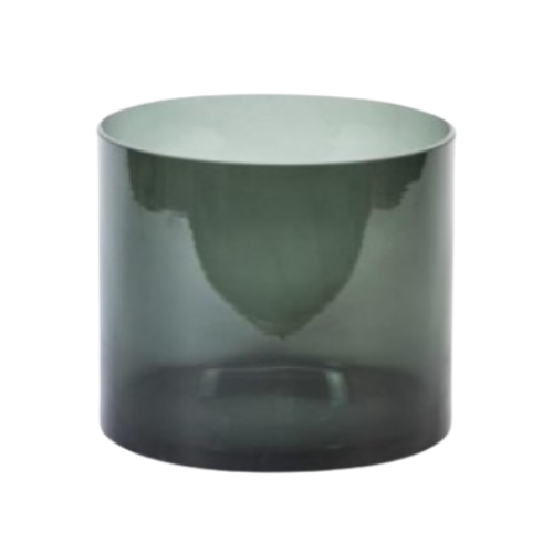 Black smoked glass lantern - 35X30 cm