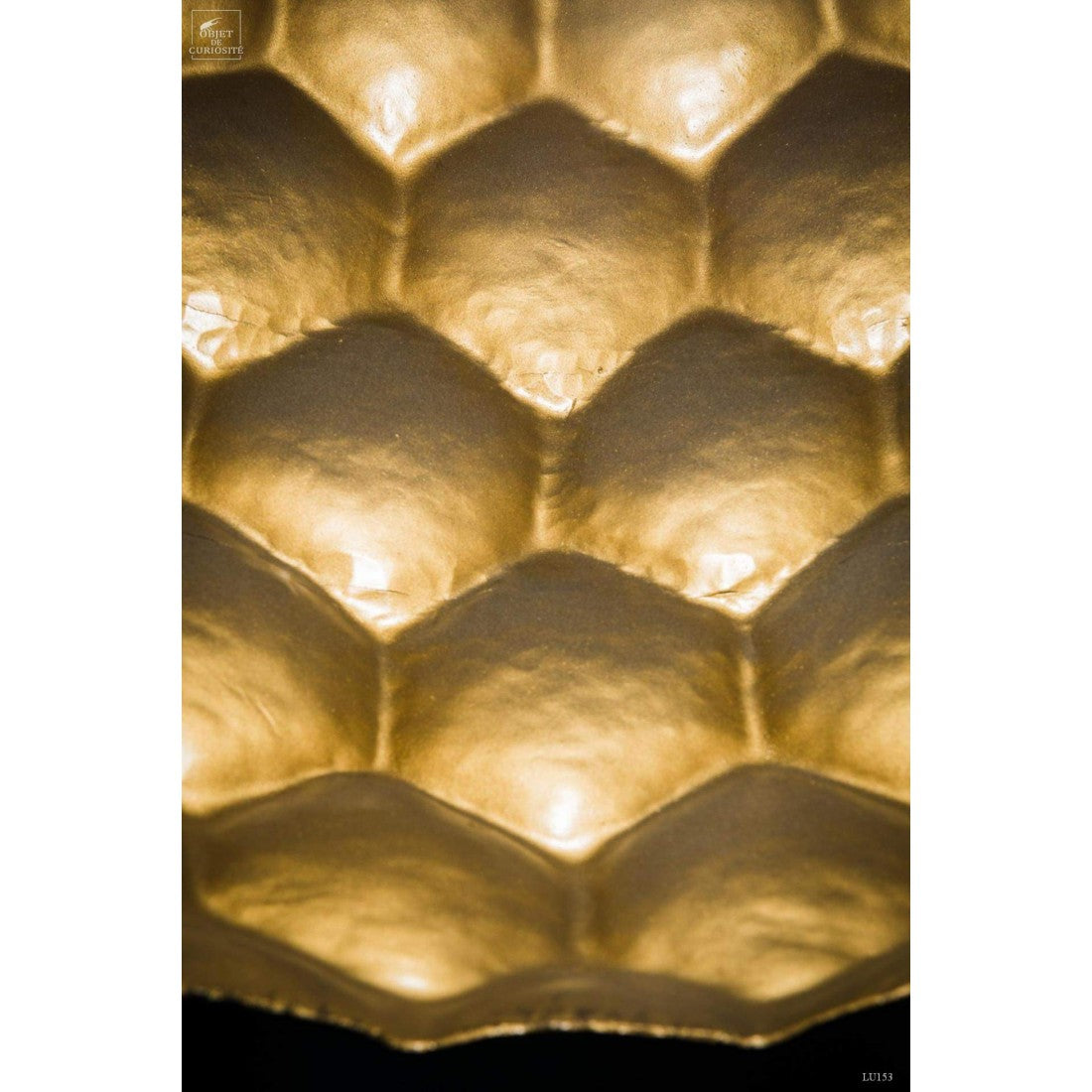 Lustre Ananas – Noir mat & intérieur doré