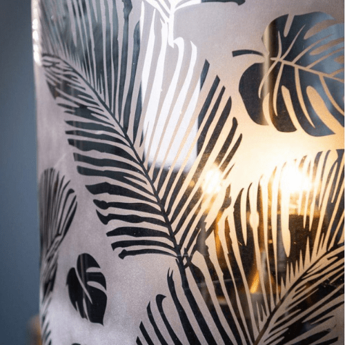 Lustre Monstera – Verre givré sculpté & lumière végétale - Koddel.com