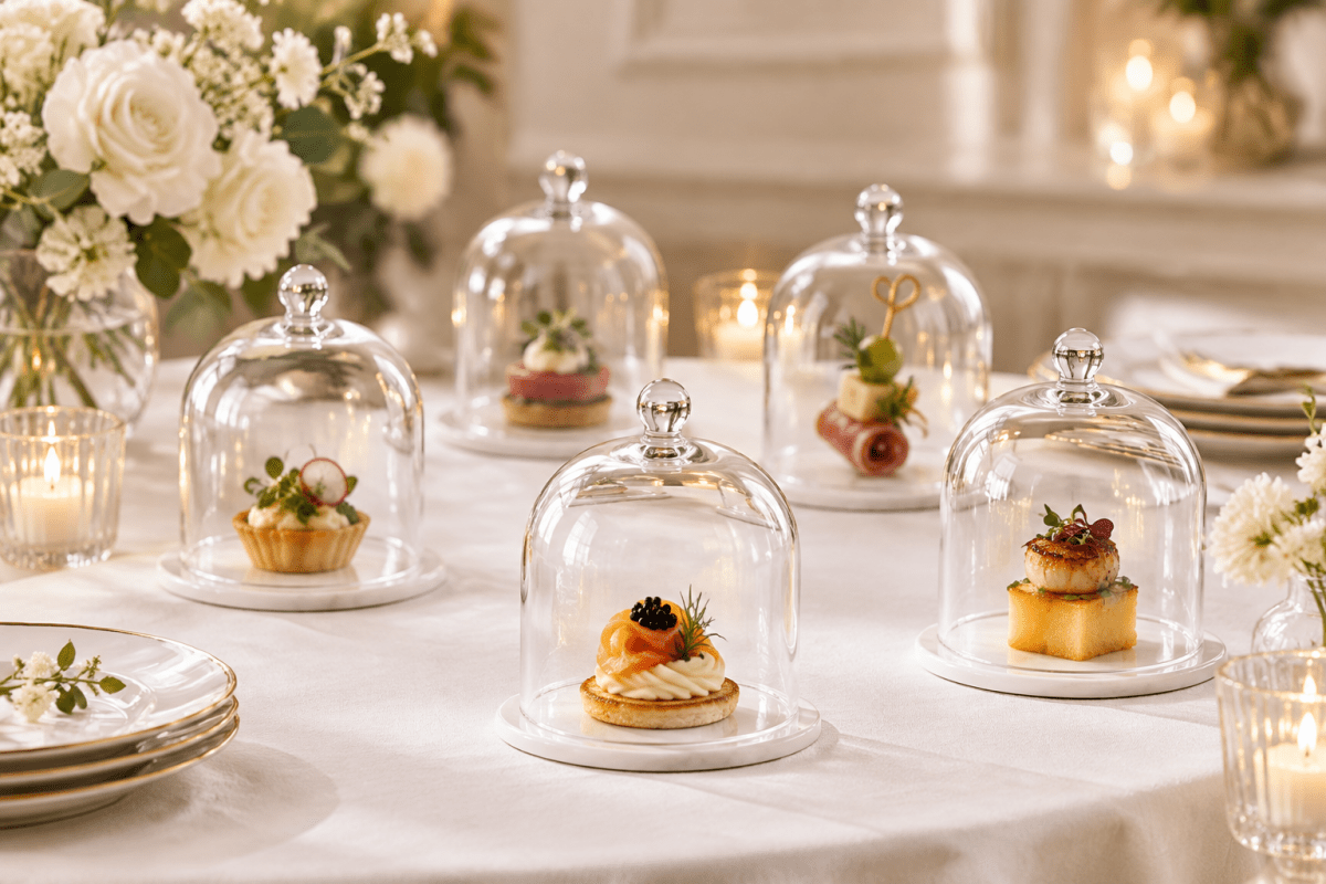 8 petites cloches en verre soufflé Ø10 × H16 cm - Lot professionnel - Koddel.com
