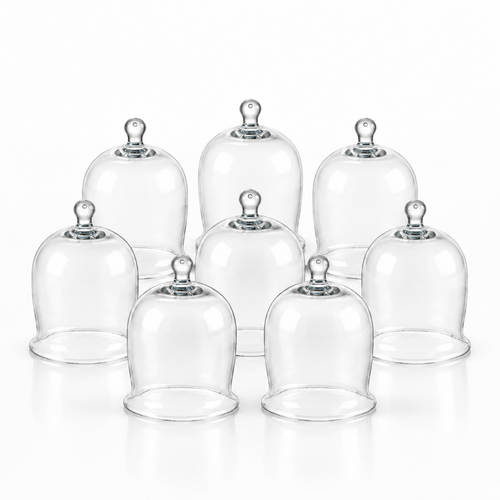 8 petites cloches en verre soufflé Ø10 × H16 cm - Lot professionnel - Koddel.com