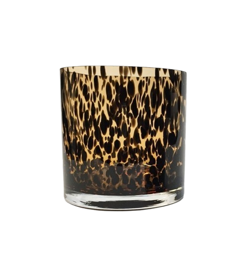 Vase en verre ambre & noir - Grand modèle (15 x 15 cm) - lot de 2 pièces
