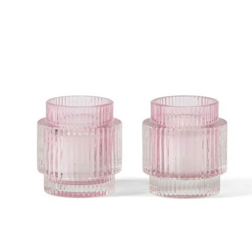 Photophore nervuré coloré - Lot de deux pièces - Koddel.com