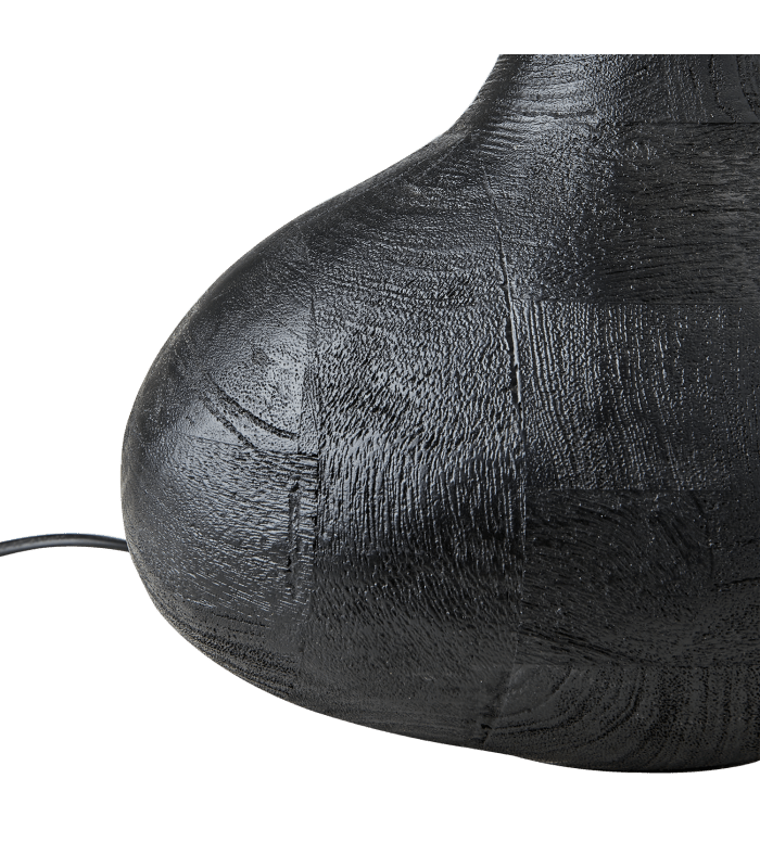 Pied de lampe en bois noir BORA - Koddel.com