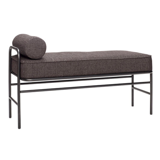Banc Pipe Noir – Métal et tissu, design contemporain
