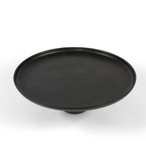 Plateau sur pied creux en aluminium - Ø45 x H15 cm - Finition bronze - Koddel.com