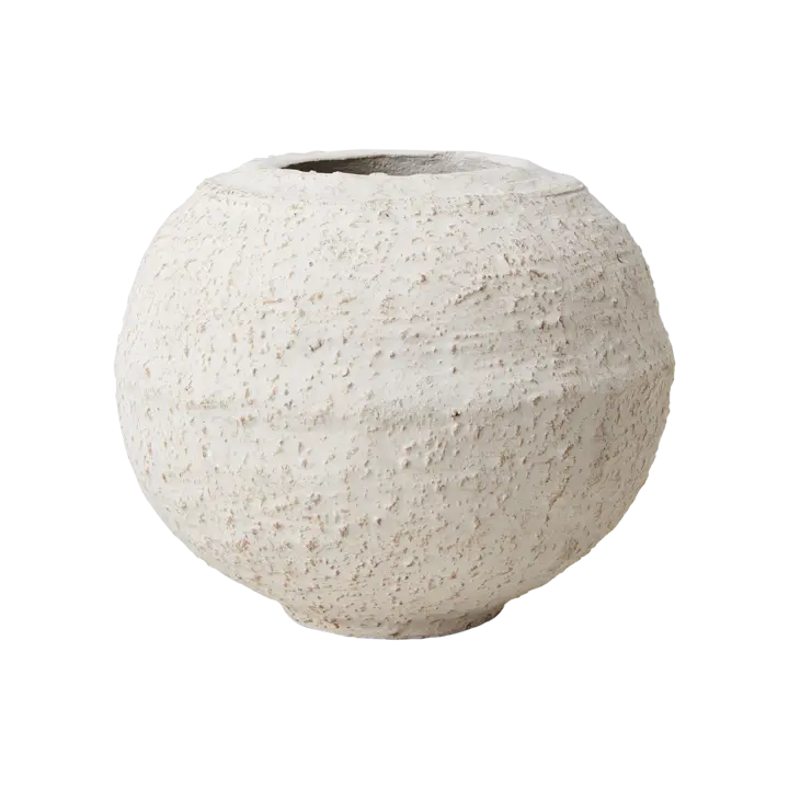 Small round terracotta pot CREAMY