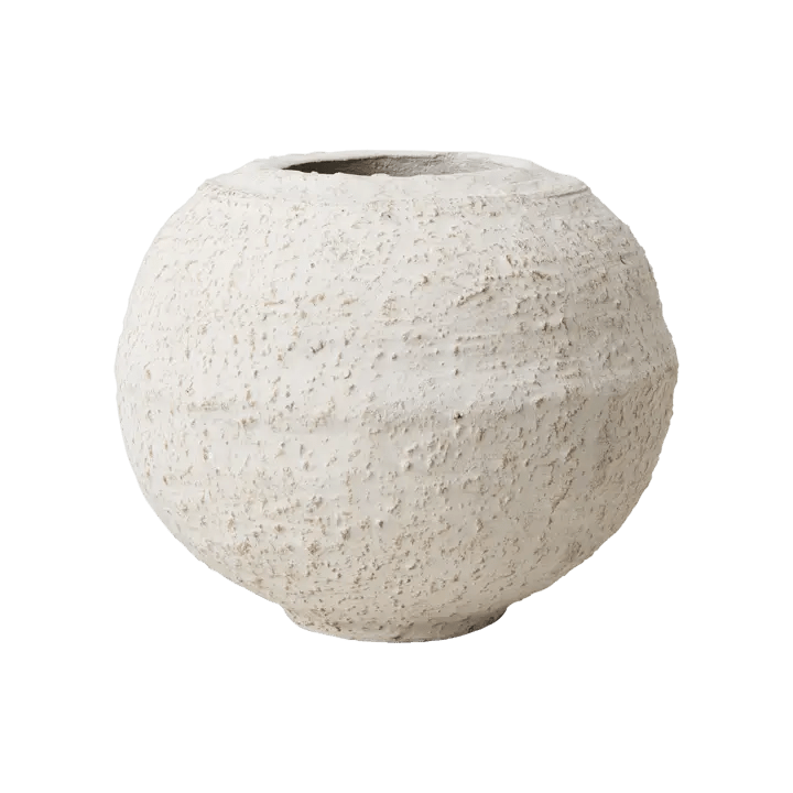 Petit pot rond en terre cuite CREAMY - Koddel.com