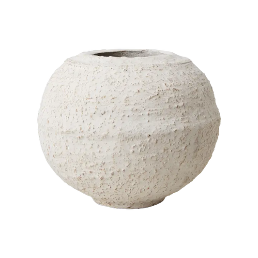 Small round terracotta pot CREAMY