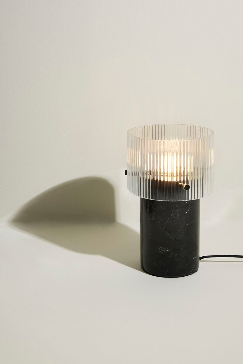 Lampe de table design en marbre et verre – Revolve noir