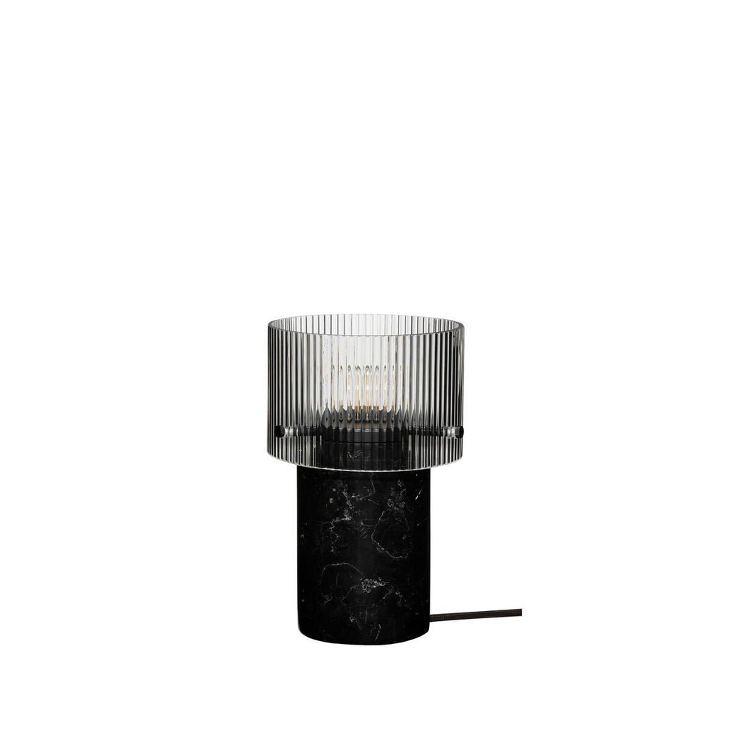 Lampe de table design en marbre et verre – Revolve noir - Koddel.com