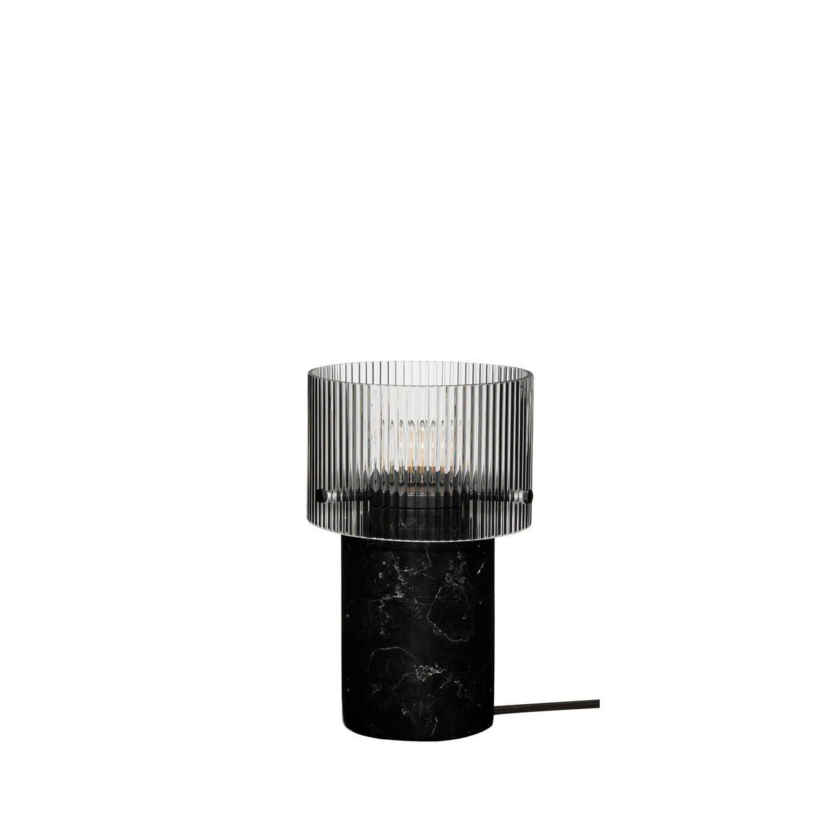 Lampe de table design en marbre et verre – Revolve noir - Koddel.com