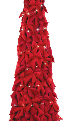 Lot de 10 nœuds décoratifs en velours rouge VELUTO – 12x15 cm