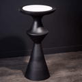 Sellette en métal noir et marbre blanc - Koddel.com