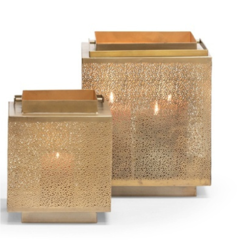 Set of square brass lanterns 