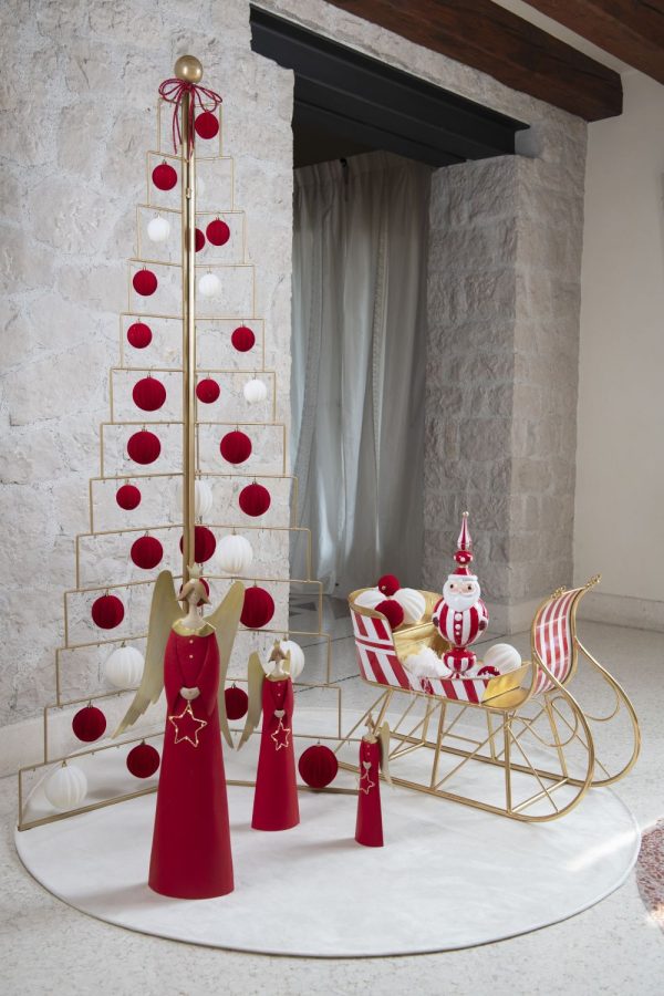 Arbre sculptural doré avec crochets