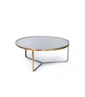 Table basse Table Basse Ø86 – Verre Fumé & Laiton Antique