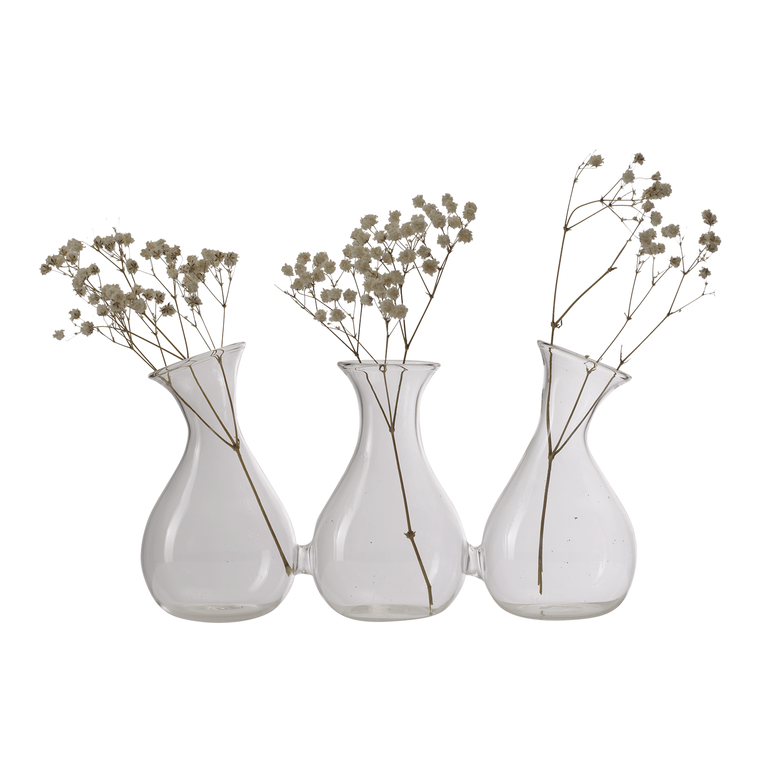 Trio de vases soudés en verre clair - JOLI ( lot de 3) - Koddel.com